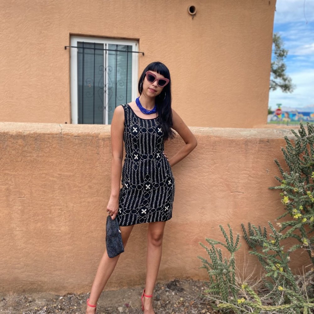 Vintage Beaded Cocktail Dress - Picture 1 of 5